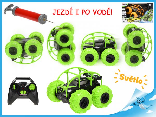 R/C auto obojživelník (země,voda) 20cm 2,4GHz s USB adaptérem 2barvy v krabičce