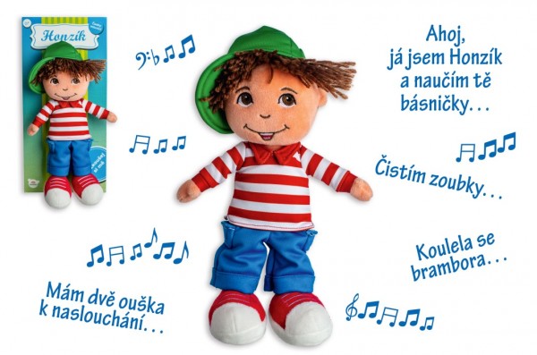 Panenka/Panáček kluk Honzík hadrový plyš 30 cm česky mluvící na kartě