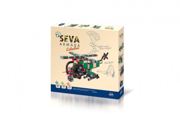  Stavebnice Seva Armáda letectvo plast 511 dílků v krabici 35x33x5cm