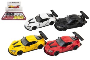 Auto Kinsmart Toyota GR Supra Racing Concept kov/plast 12,5cm 4 barvy na zpětné natažení 12ks v boxu