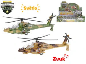 Mission Control vrtulník vojenský 20cm kov zpětný 