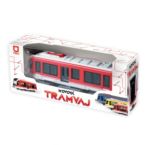  Kovová tramvaj červená 20 cm   