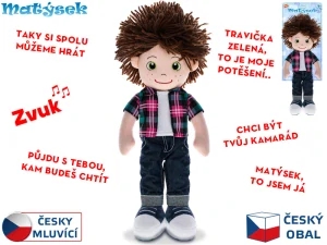 Panáček Matýsek měkké tělo 37cm na baterie česky mluvící  0m+ na kartě