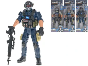  Panáček kloubový SWAT team 30cm se zbraní 4druhy v krabičce