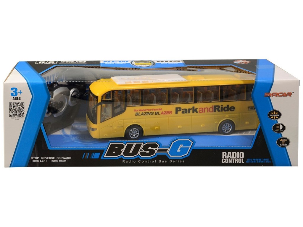 Autobus na dálkové ovládání, 4 kanál, se světlem, 27mhz, 40 x 13 x 13 cm
