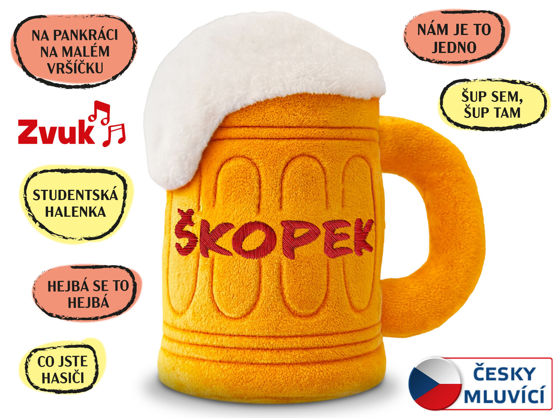 Škopek plyšový 20cm na baterie s písničkami 0m+ Skladem duben 2026