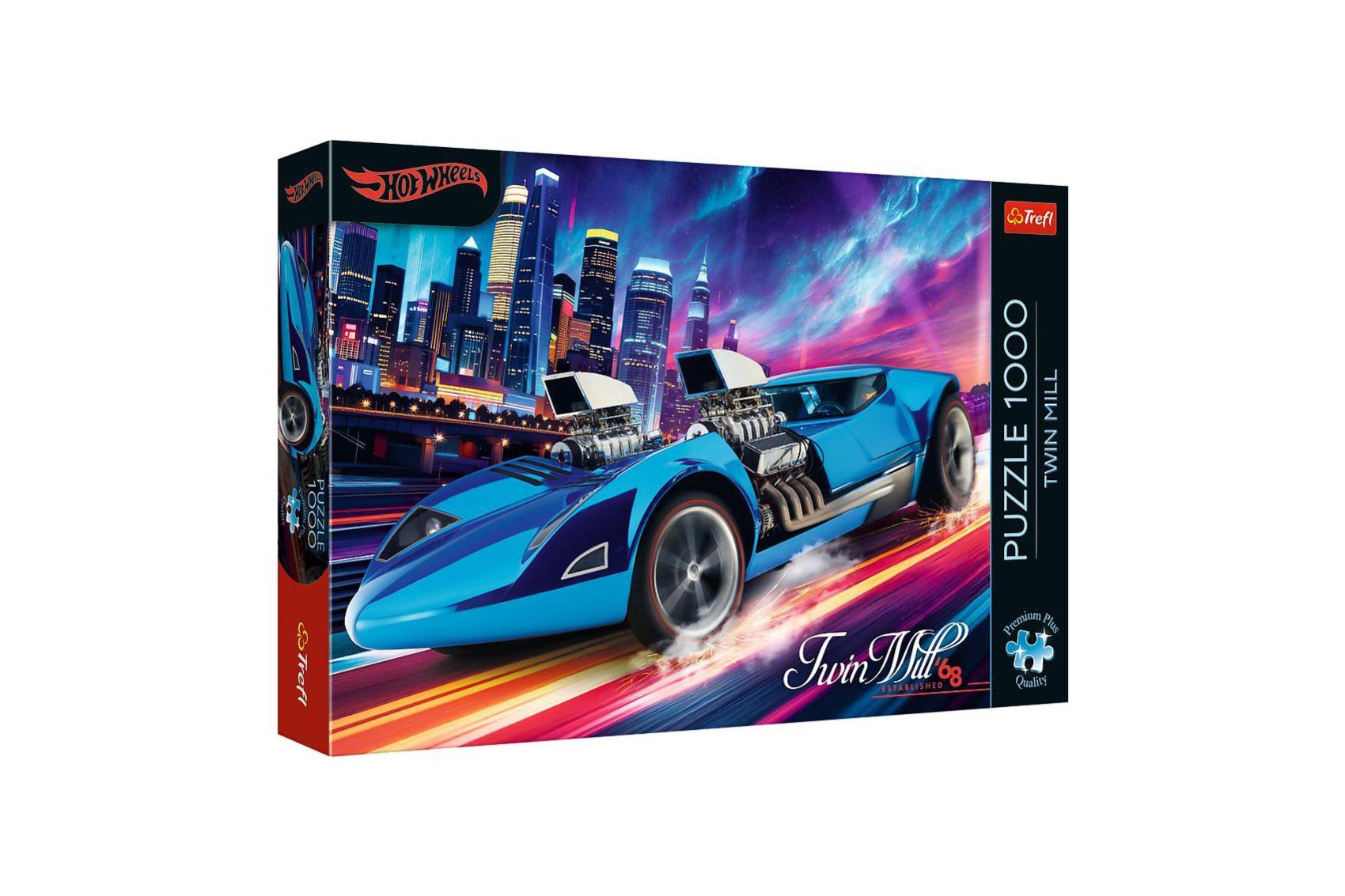 Puzzle Premium Plus: Hot Wheels: Dvojitý mlýn 1000 dílků 68,3x48cm v krabici 40x27x6cm