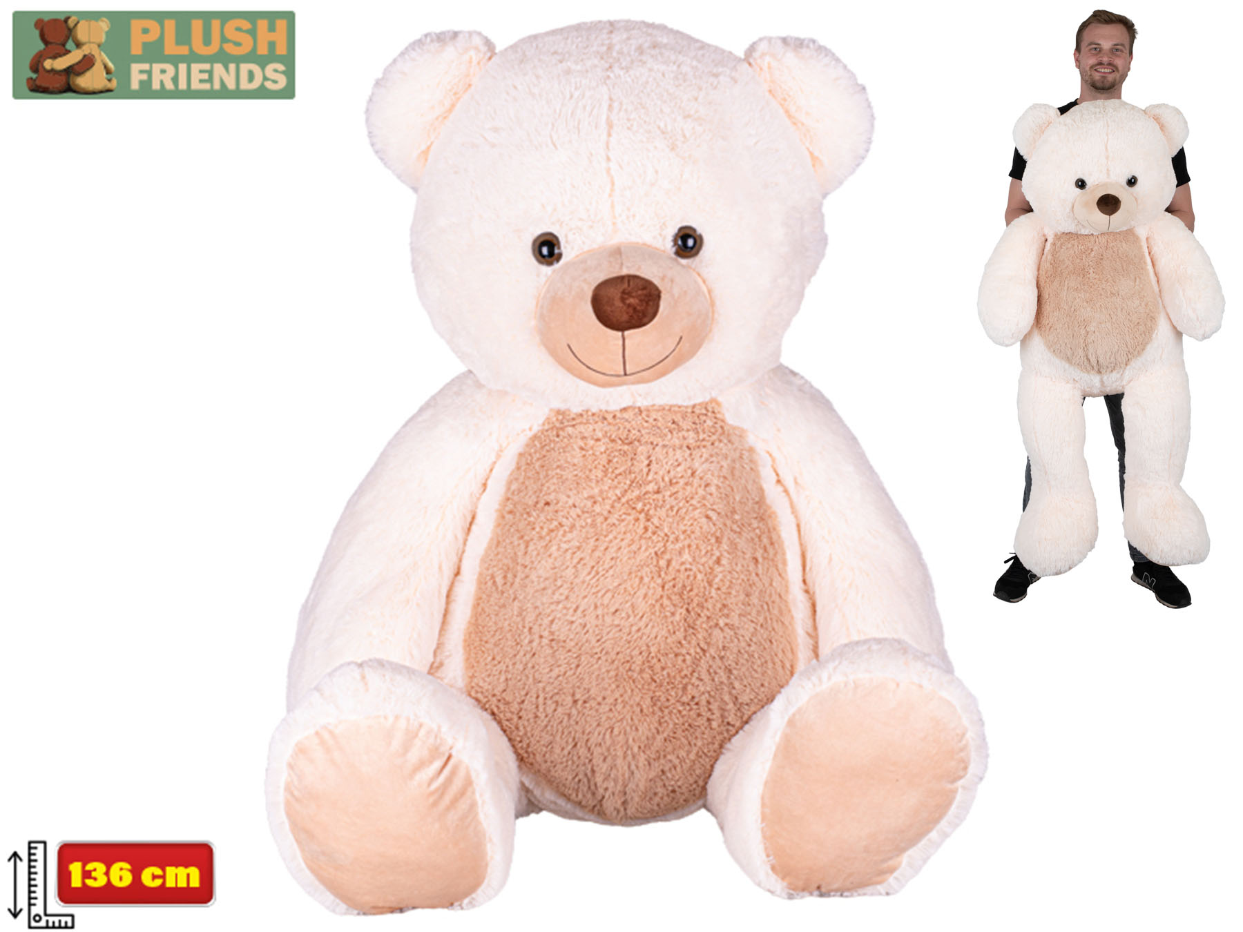 Plush Friends medvěd plyšový 136cm krémový 0m+