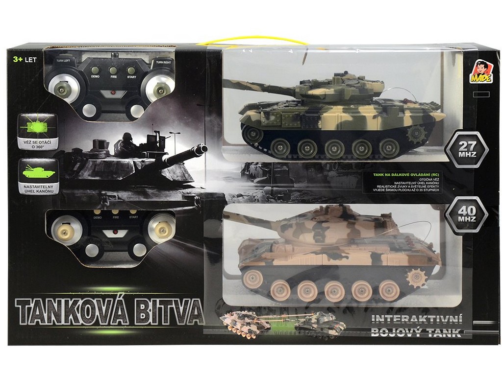 Tank 2 ks na ovládání s pojízdnými pásy 27cm, nabíjecí baterie součástí
