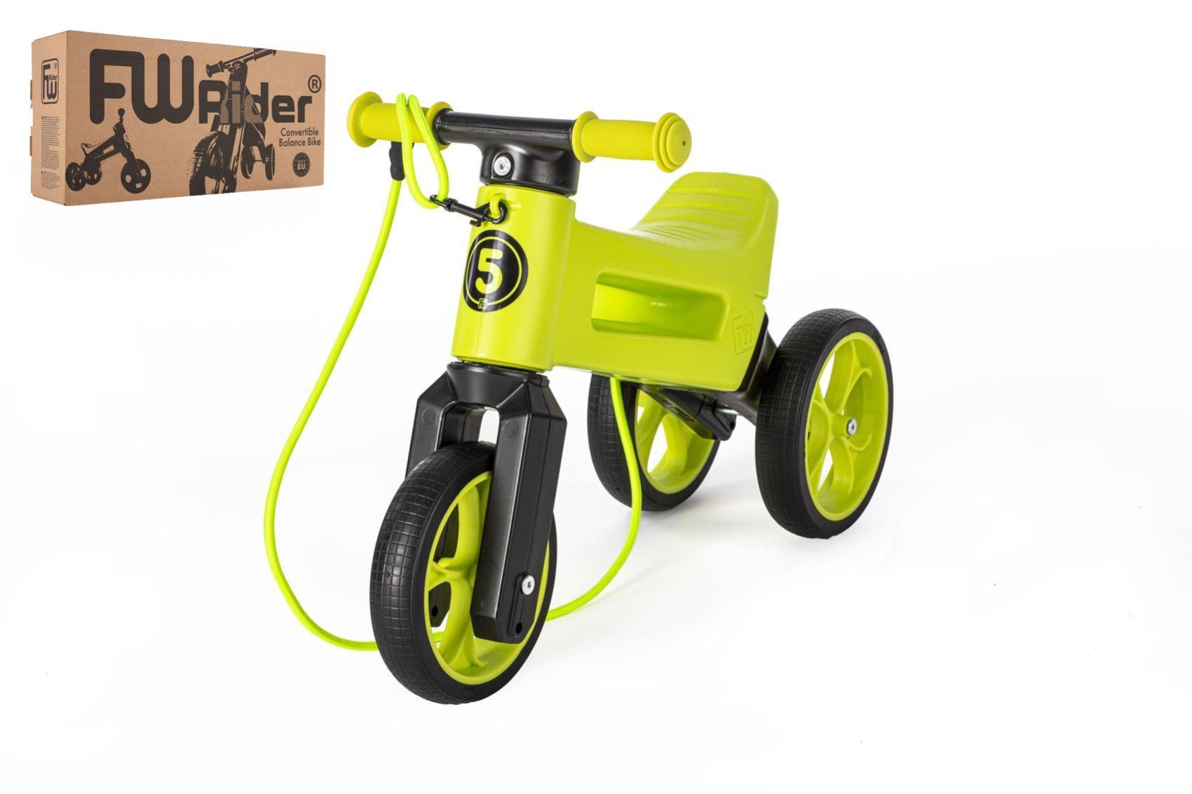 Odrážedlo FUNNY WHEELS Rider SuperSport zelené 2v1+popruh, výš. sedla 28/30cm nos 25kg 18m+ v krab.