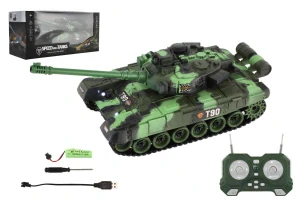 Tank RC 2,4GHz s dobíjecím packem se světlem se zvukem v krabici 37x18x16cm