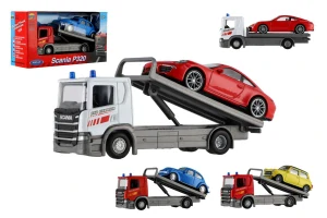 26501362 * Auto odtahovka Welly Scania P320 + auto kov/plast 15cm mix druhů v krabičce 18,5x10x6cm