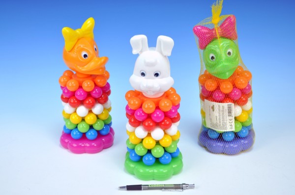 Skládačka pyramida s kroužky plast 26cm