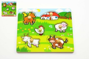 Vkládačka Moje první zvířátka 6ks 22,5x22,5x2,5 cm od 12 měsíců MPZ