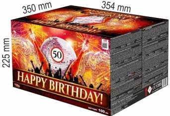 Kompaktní ohnostroj Vše nejlepší k narozeninám 100 ran - 100/30